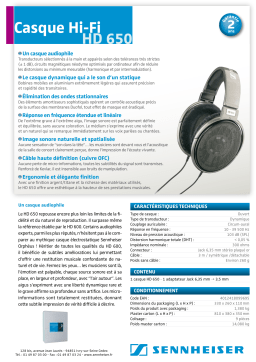 Sennheiser HD 650 Manuel utilisateur