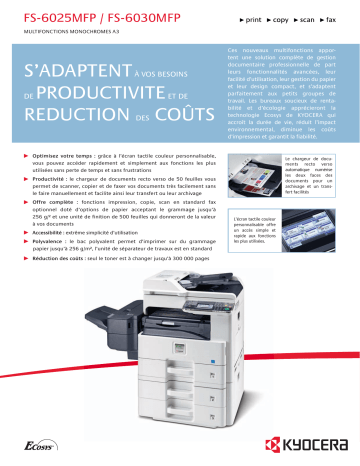 Manuel du propriétaire | KYOCERA FS-6025MFP Manuel utilisateur | Fixfr