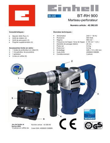 Manuel du propriétaire | EINHELL BT-RH 900 Manuel utilisateur | Fixfr