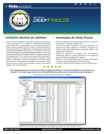 Manuel du propriétaire | FARONICS DEEP FREEZE Manuel utilisateur | Fixfr