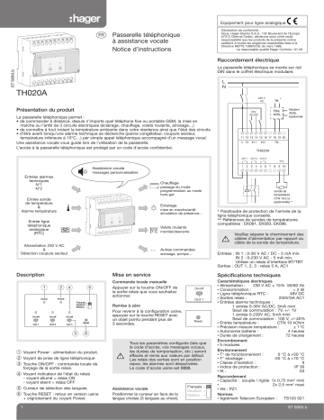 Manuel du propriétaire | Hager TH20A Manuel utilisateur | Fixfr