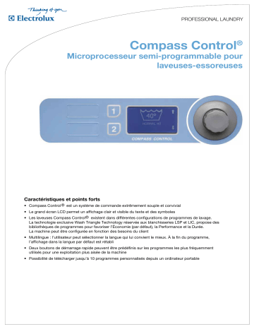 Manuel du propriétaire | ELECTROLUX LAUNDRY SYSTEMS COMPASS CONTROL Manuel utilisateur | Fixfr