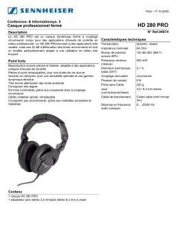 Sennheiser HD 280 PRO Manuel utilisateur