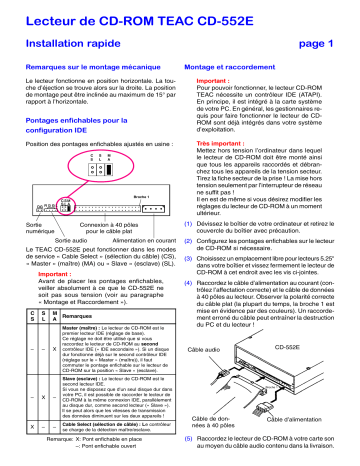 Manuel du propriétaire | TEAC QUICK 552E Manuel utilisateur | Fixfr