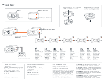 Manuel du propriétaire | Nike CUFF Manuel utilisateur | Fixfr