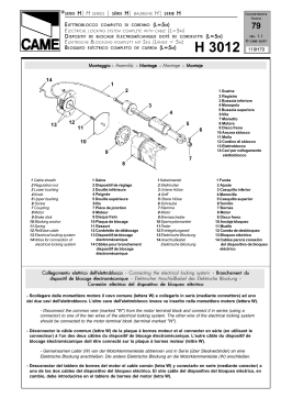 CAME H3012 Manuel utilisateur