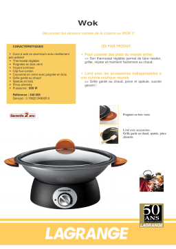 LAGRANGE WOK CLASSIC Manuel utilisateur