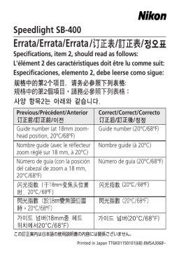Nikon SB-400 Manuel utilisateur