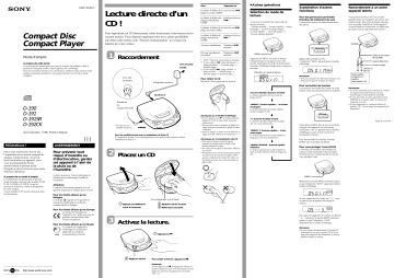 Manuel du propriétaire | Sony D-191SR Manuel utilisateur | Fixfr