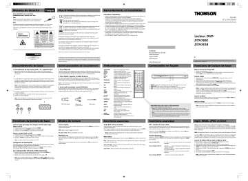 Manuel du propriétaire | Thomson DVD-147 Manuel utilisateur | Fixfr