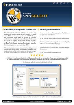 FARONICS WIN SELECT Manuel utilisateur