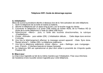 Manuel du propriétaire | FREE WiFi Phone Manuel utilisateur | Fixfr