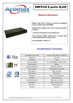 ACOMAX SWITCH 8 PORTS RJ45 10 BASE100 - 8PORTS Manuel utilisateur