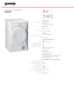 Gorenje D62320 Manuel utilisateur