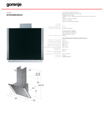 Manuel du propriétaire | Gorenje DVGA8545AX Manuel utilisateur | Fixfr