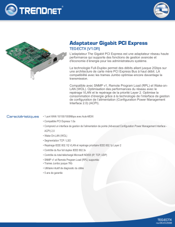 Manuel du propriétaire | Trendnet TEG-ECTX Manuel utilisateur | Fixfr
