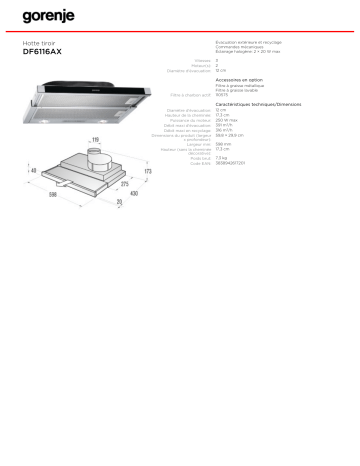 Manuel du propriétaire | Gorenje DF6116AX Manuel utilisateur | Fixfr