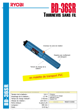 Ryobi BD-36SR Manuel utilisateur