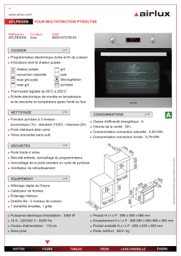 AIRLUX AFLP83IXN Manuel utilisateur