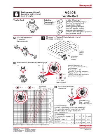 Manuel du propriétaire | Honeywell V9406 Manuel utilisateur | Fixfr