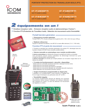 Manuel du propriétaire | ICOM IF-F34GTPTI Manuel utilisateur | Fixfr