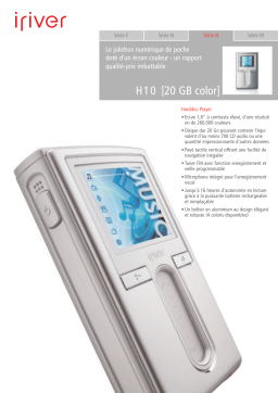 iRiver H10 20GB COLOR Manuel utilisateur