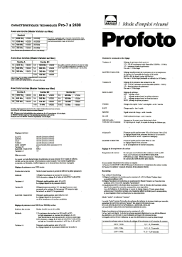 Profoto PRO-7 A 2400 Manuel utilisateur
