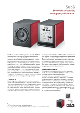 Focal Sub6 Manuel utilisateur