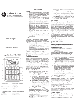 Compaq CalcPad 200 Manuel utilisateur