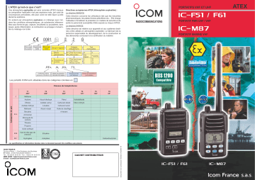 Manuel du propriétaire | ICOM IC-M87 Manuel utilisateur | Fixfr