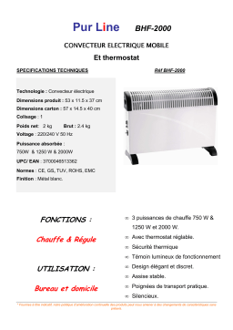 PUR LINE BHF-2000 Manuel utilisateur