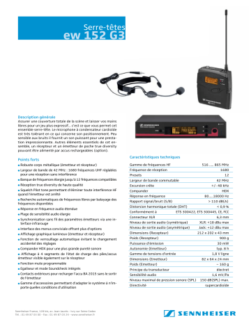 Manuel du propriétaire | Sennheiser EW 152 G3 Manuel utilisateur | Fixfr