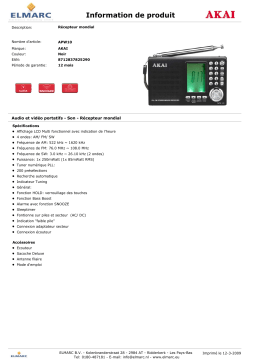 Akai APW10 Manuel utilisateur