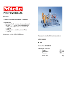 Miele E 381 DESCRIPTIF Manuel utilisateur