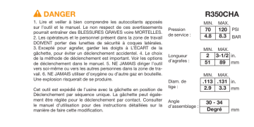 Manuel du propriétaire | RIDGID R350CHA HANG TAG Manuel utilisateur | Fixfr