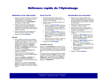 Manuel du propriétaire | Lexmark OPTRAIMAGE 242 / 232 (OCT 2000) Manuel utilisateur | Fixfr