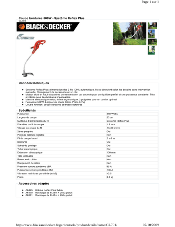 Manuel du propriétaire | Black & Decker GL 701 Manuel utilisateur | Fixfr