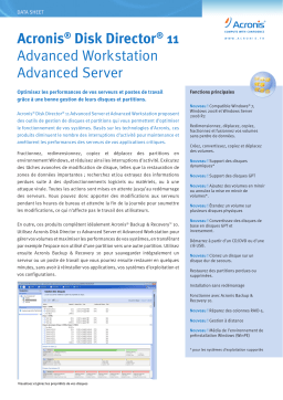 ACRONIS DISK DIRECTOR 11 Manuel utilisateur