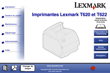 Manuel du propriétaire | Lexmark T620 Manuel utilisateur | Fixfr