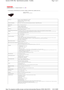Toshiba QOSMIO X500-10Q Manuel utilisateur