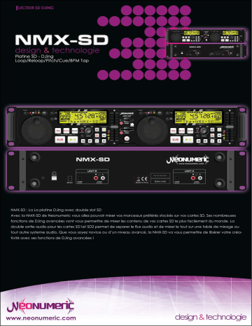 Manuel du propriétaire | NEONUMERIC NMX-SD Manuel utilisateur | Fixfr