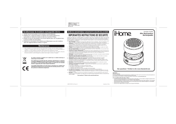 Manuel du propriétaire | iHome iHM60 Manuel utilisateur | Fixfr