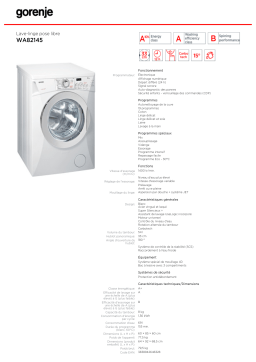 Gorenje WA82145 Manuel utilisateur