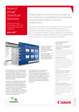 Canon NUANCE ECOPY SHARESCAN ELEMENTS Manuel utilisateur