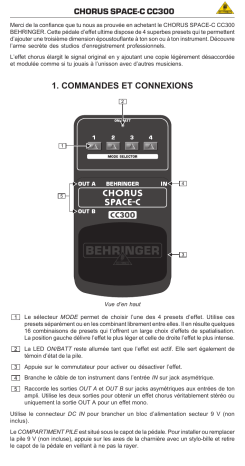 Manuel du propriétaire | Behringer CC300 Manuel utilisateur | Fixfr