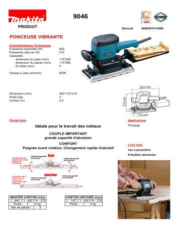 Manuel du propriétaire | Makita 9046 Manuel utilisateur | Fixfr