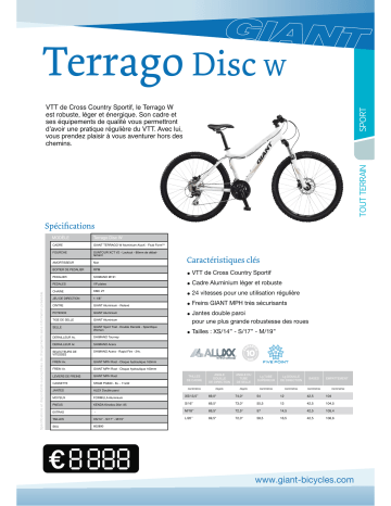 Manuel du propriétaire | Giant TERRAGO DISC W Manuel utilisateur | Fixfr