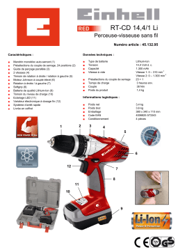 EINHELL RT-CD 14.4-1 LI Manuel utilisateur