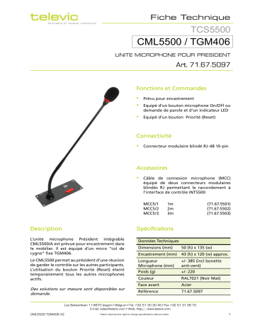 Manuel du propriétaire | TELEVIC CML5500-TGM406 Manuel utilisateur | Fixfr