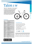 GIANT BICYCLES TALON 1 W Manuel utilisateur